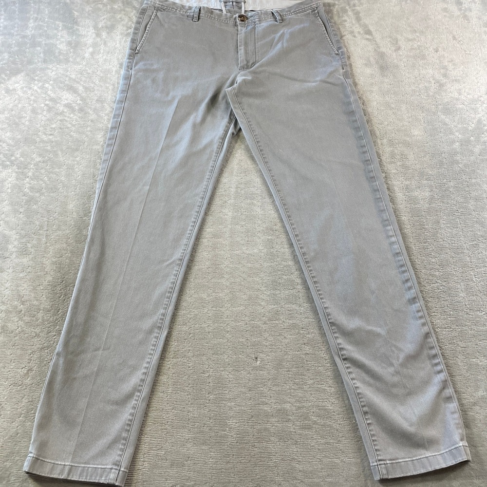 Proper Cloth Chino Pants Mens 36x34 Gray Lightweight Stretch Preppy Office Twill